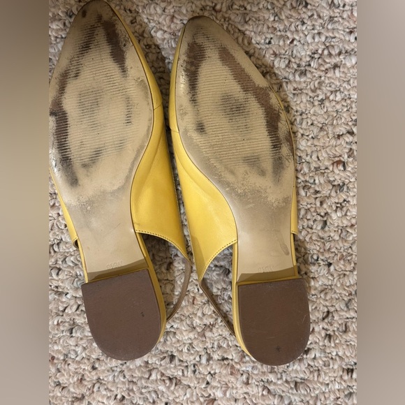 $119 Talbots Solid Yellow Marigold Edison Slingback Flats Size 9.5W - Picture 8 of 16